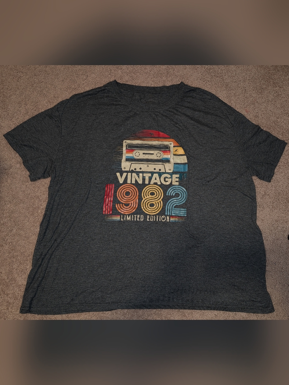 Vintage 1982 Cassette Graphic Tee - Dark Heather